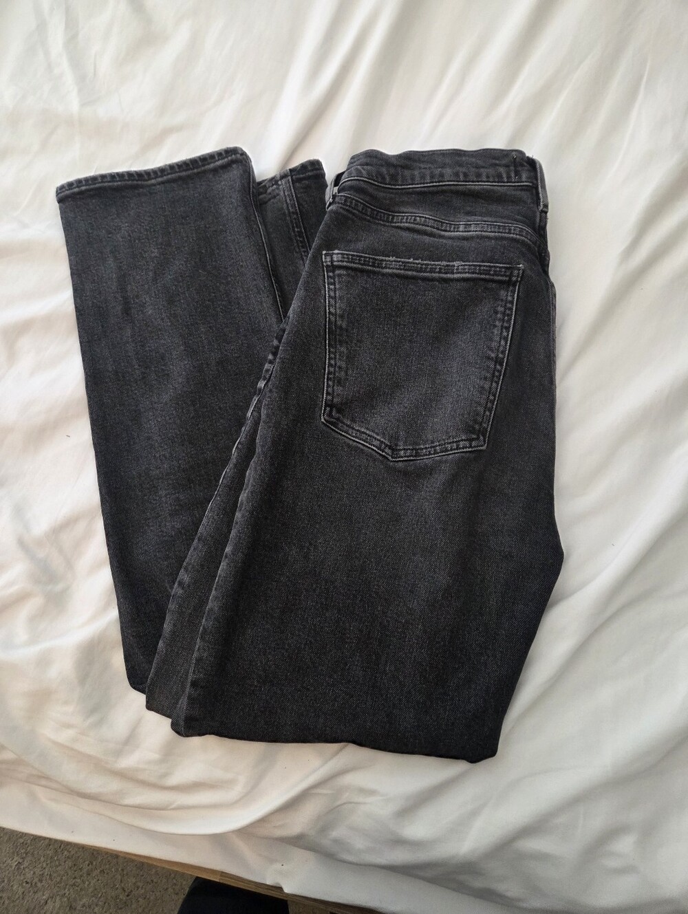 AGOLDE High Rise Stovepipe Straight Leg Black Wash Jeans Size 30 - Picture 4 of 7